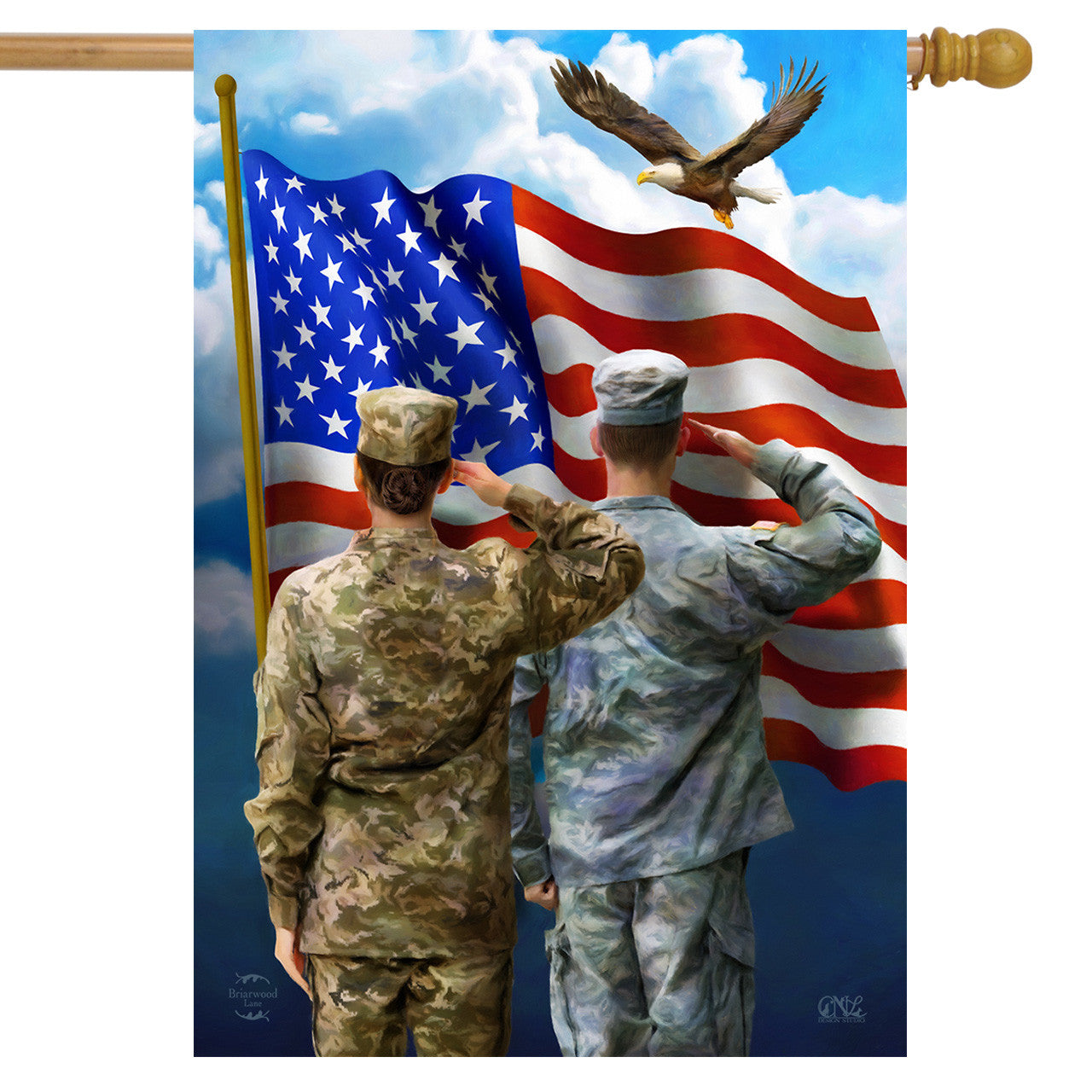 America's Heroes Patriotic House Flag