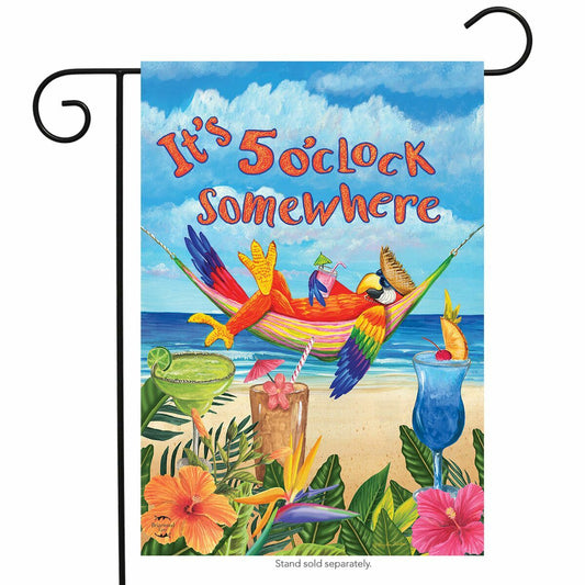 5 O' Clock Parrot Garden Flag