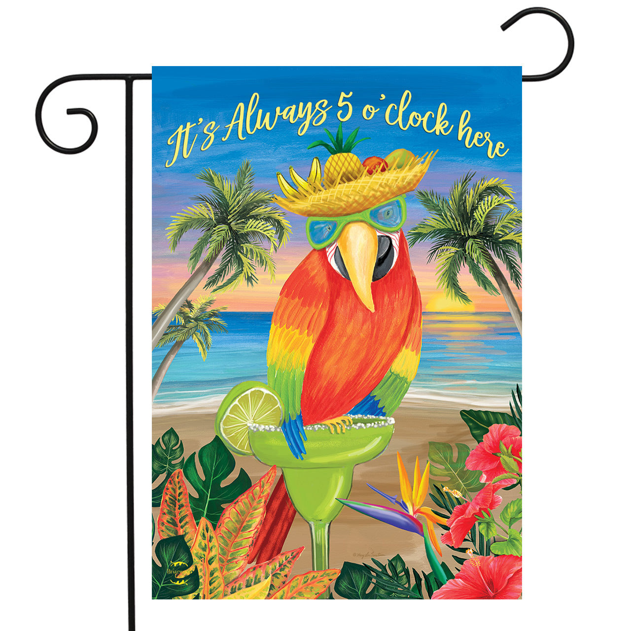 Always 5:00 Parrot Garden Flag