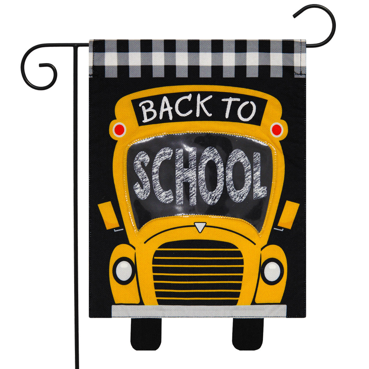 Back to School Burlap Garden Flag
