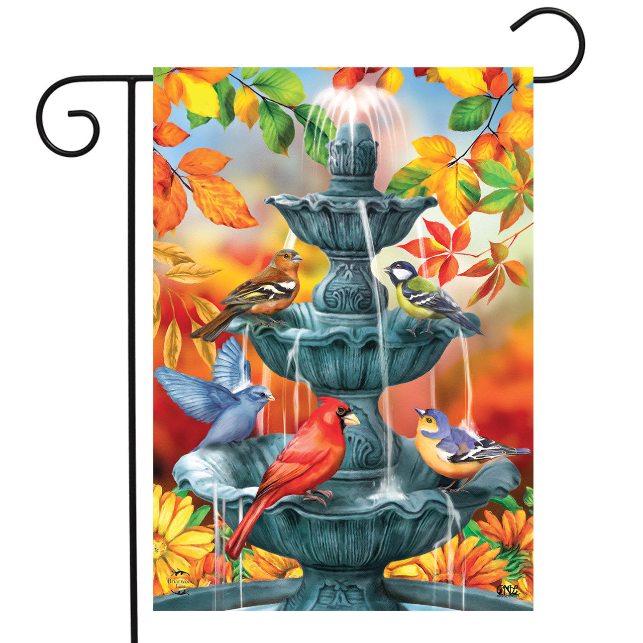 Bath Time Birds Garden Flag