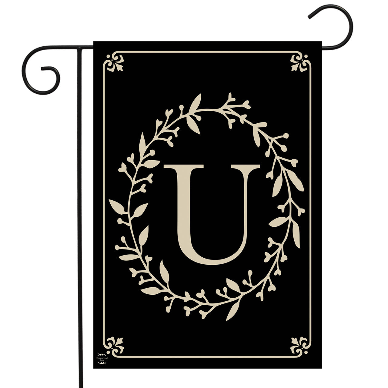Classic Monogram Letter U Garden Flag