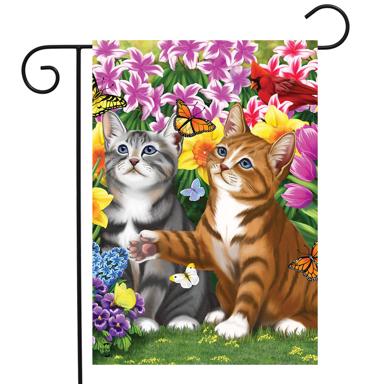 Garden Kittens Garden Flag