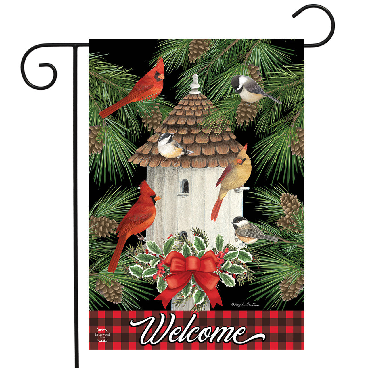 Holiday Bird Gathering Garden Flag