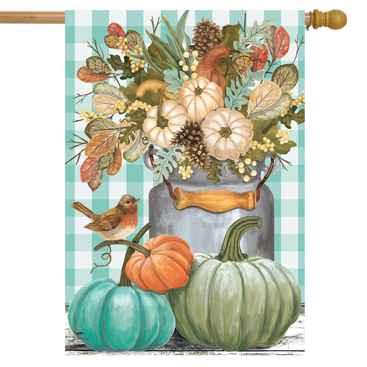 Pastel Pumpkins House Flag