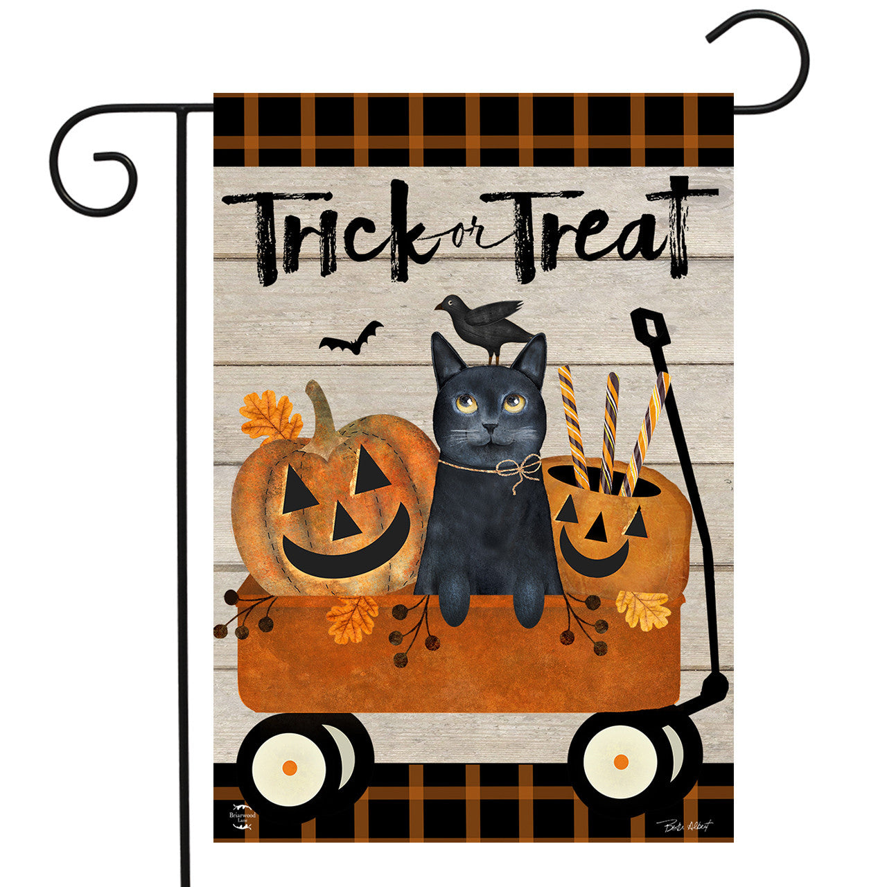 Trick or Treat Wagon Garden Flag
