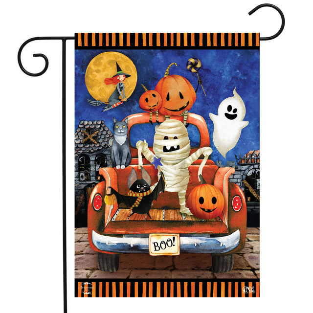 Haunted Pickup Garden Flag