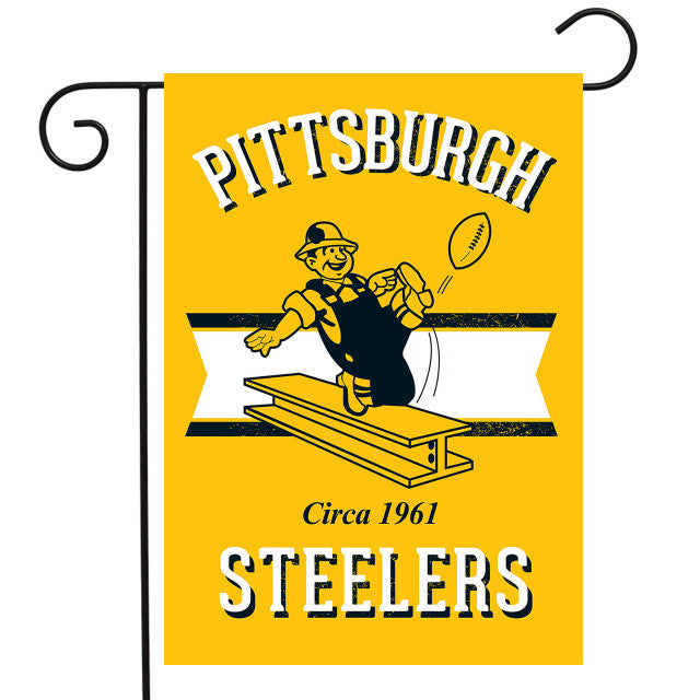 Retro Pittsburgh Steelers Double Sided Official NFL Garden Flag