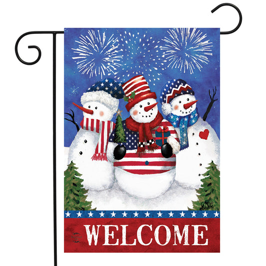 American Snowman Garden Flag