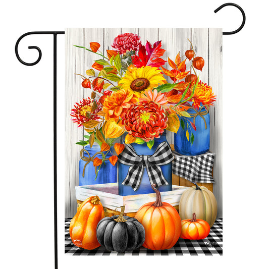 Autumn Mason Jars Garden Flag