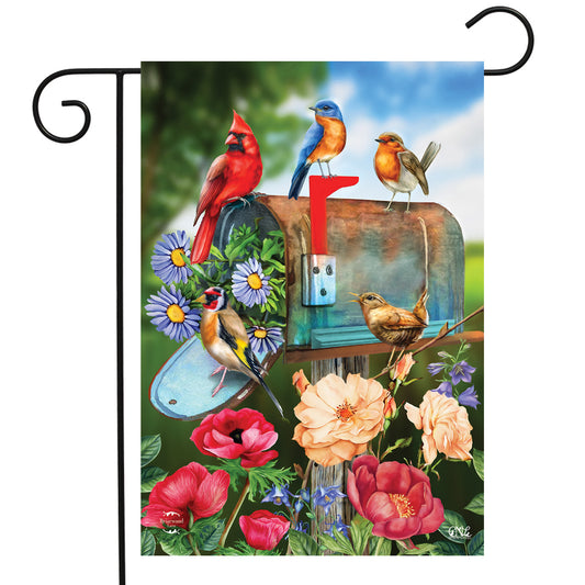 Birds and Mailbox Garden Flag