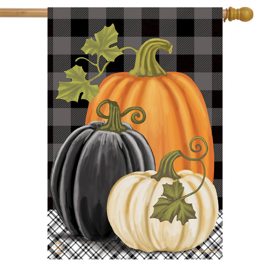 Checkered Pumpkins House Flag