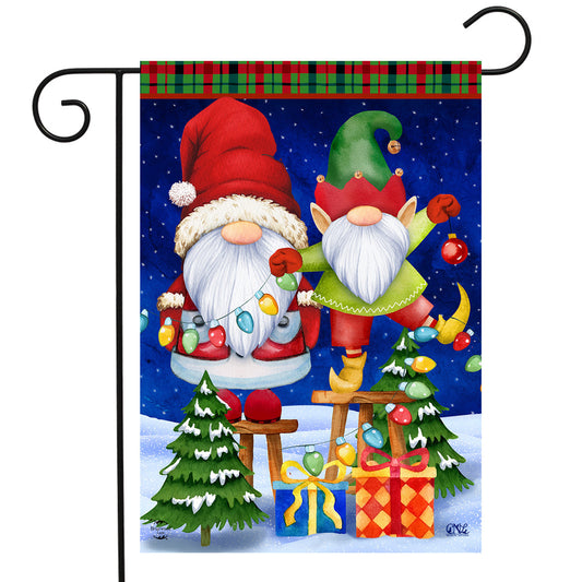 Christmas Gnomes Garden Flag