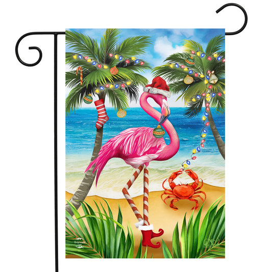 Christmas in Paradise Garden Flag