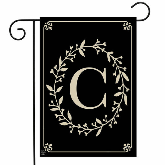 Classic Monogram Letter C Garden Flag