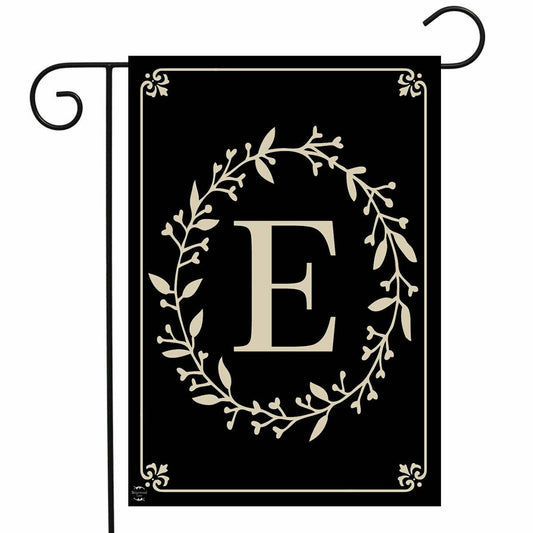 Classic Monogram Letter E Garden Flag