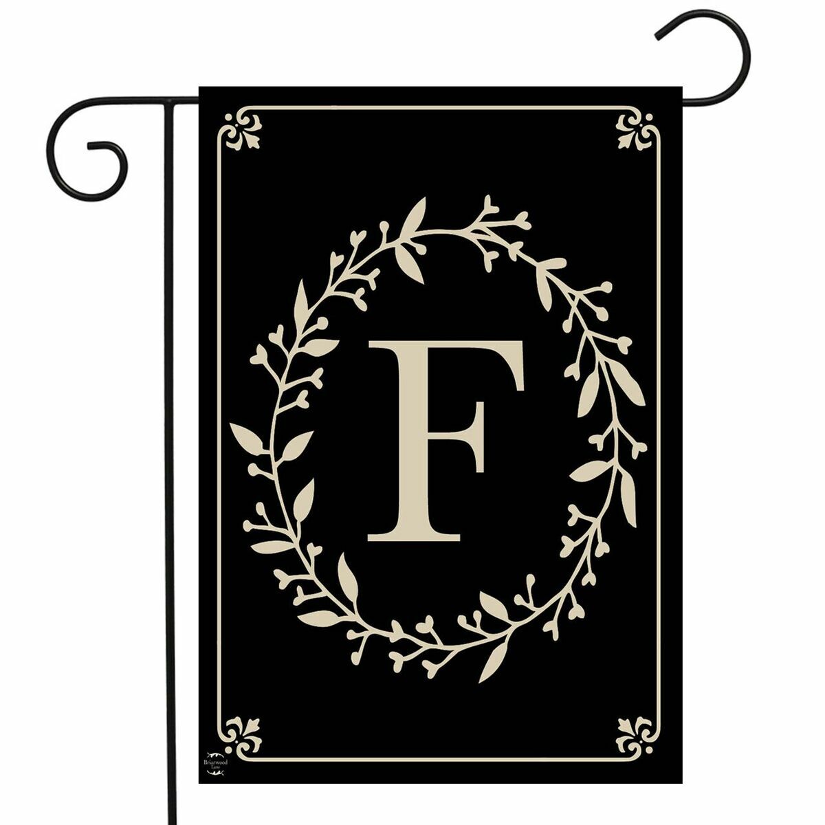 Classic Monogram Letter F Garden Flag