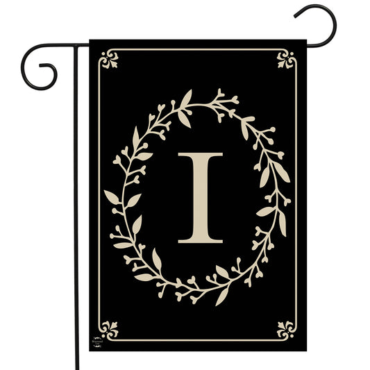 Classic Monogram Letter I Garden Flag