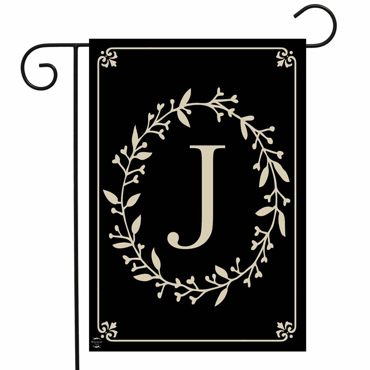 Classic Monogram Letter J Garden Flag