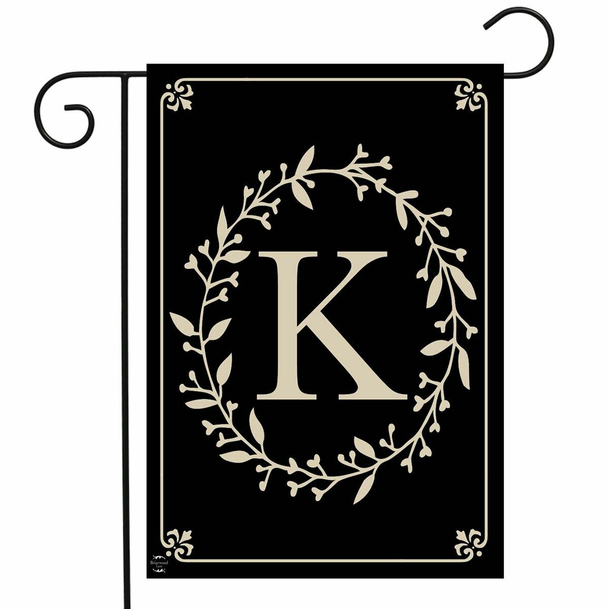 Classic Monogram Letter K Garden Flag