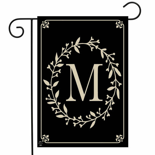Classic Monogram Letter M Garden Flag