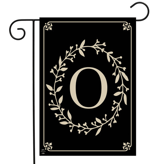 Classic Monogram Letter O Garden Flag