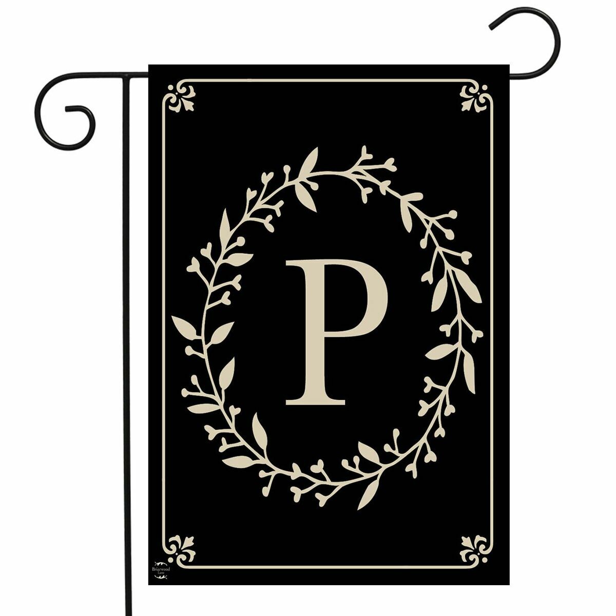 Classic Monogram Letter P Garden Flag