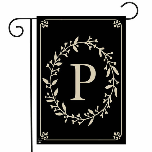 Classic Monogram Letter P Garden Flag