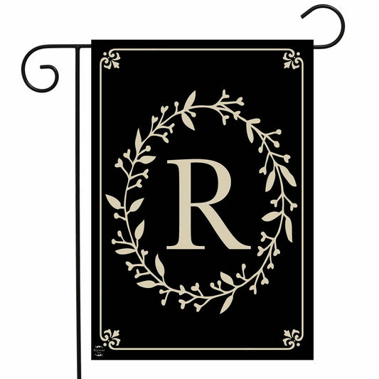 Classic Monogram Letter R Garden Flag