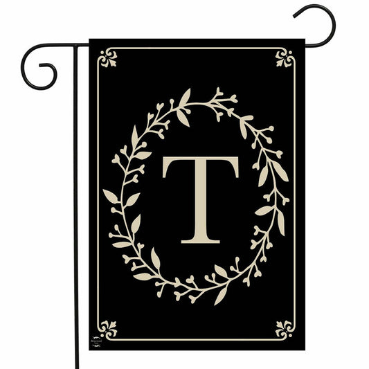 Classic Monogram Letter T Garden Flag