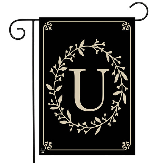Classic Monogram Letter U Garden Flag
