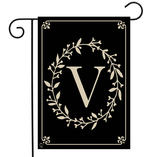 Classic Monogram Letter V Garden Flag