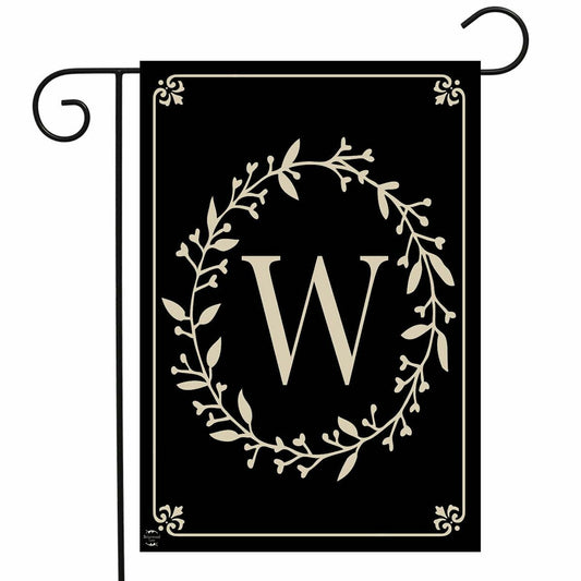 Classic Monogram Letter W Garden Flag