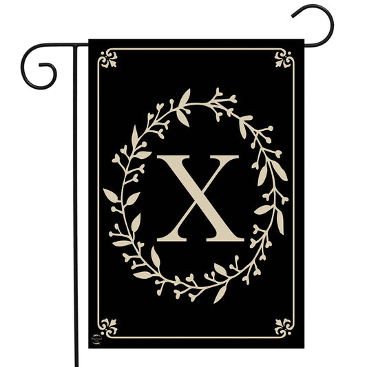 Classic Monogram Letter X Garden Flag