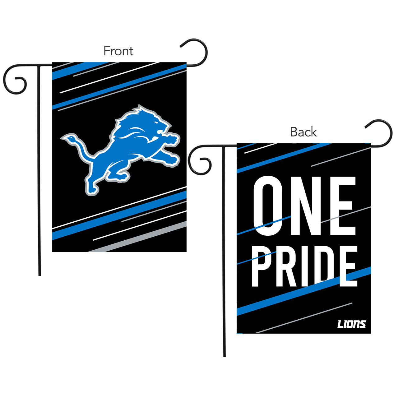 Detroit Lions Slogan Double Sided NFL Garden Flag
