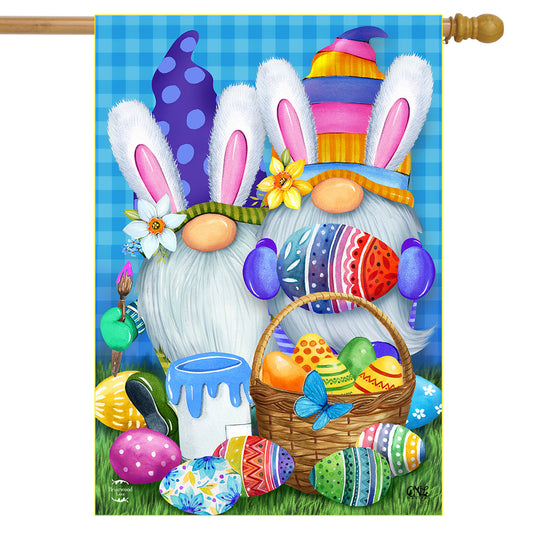 Easter Gnomes House Flag