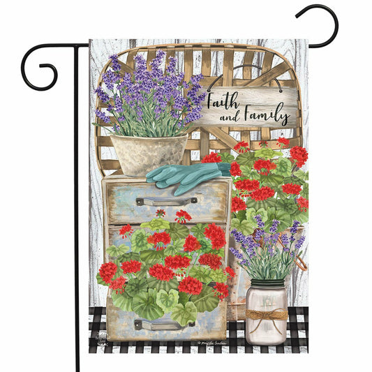 Faith and Family Farmhouse Garden Flag