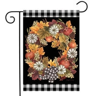 Fall Pumpkin Wreath Garden Flag