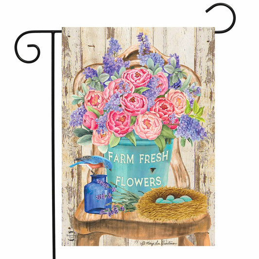 Farm Fresh Peonies Garden Flag