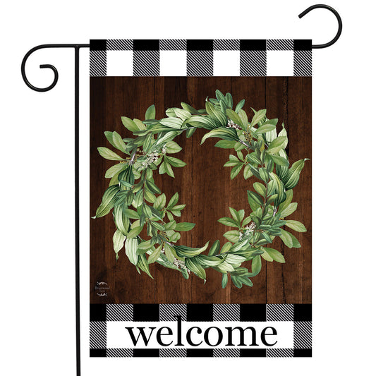 Farmhouse Wreath Garden Flag