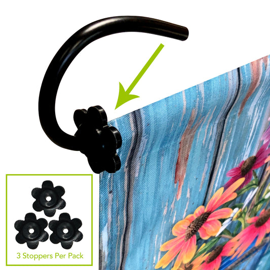 Floral Garden Flag Stoppers 3pk