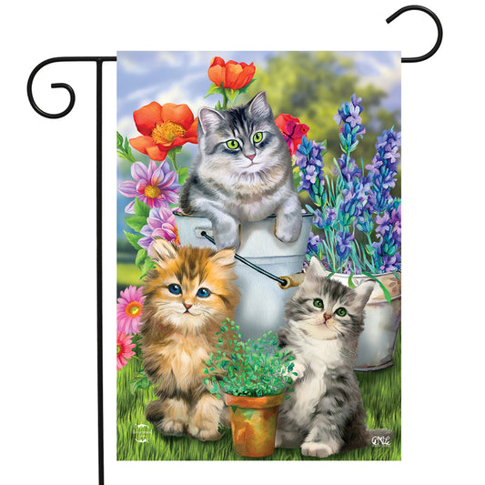Garden Cats Garden Flag