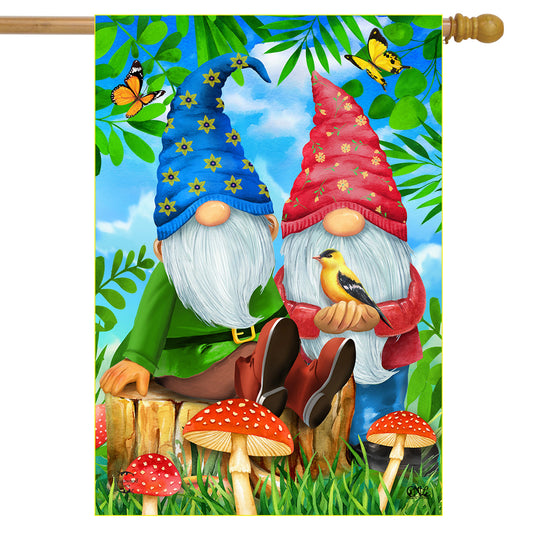 Gnome Sweet Gnome House Flag