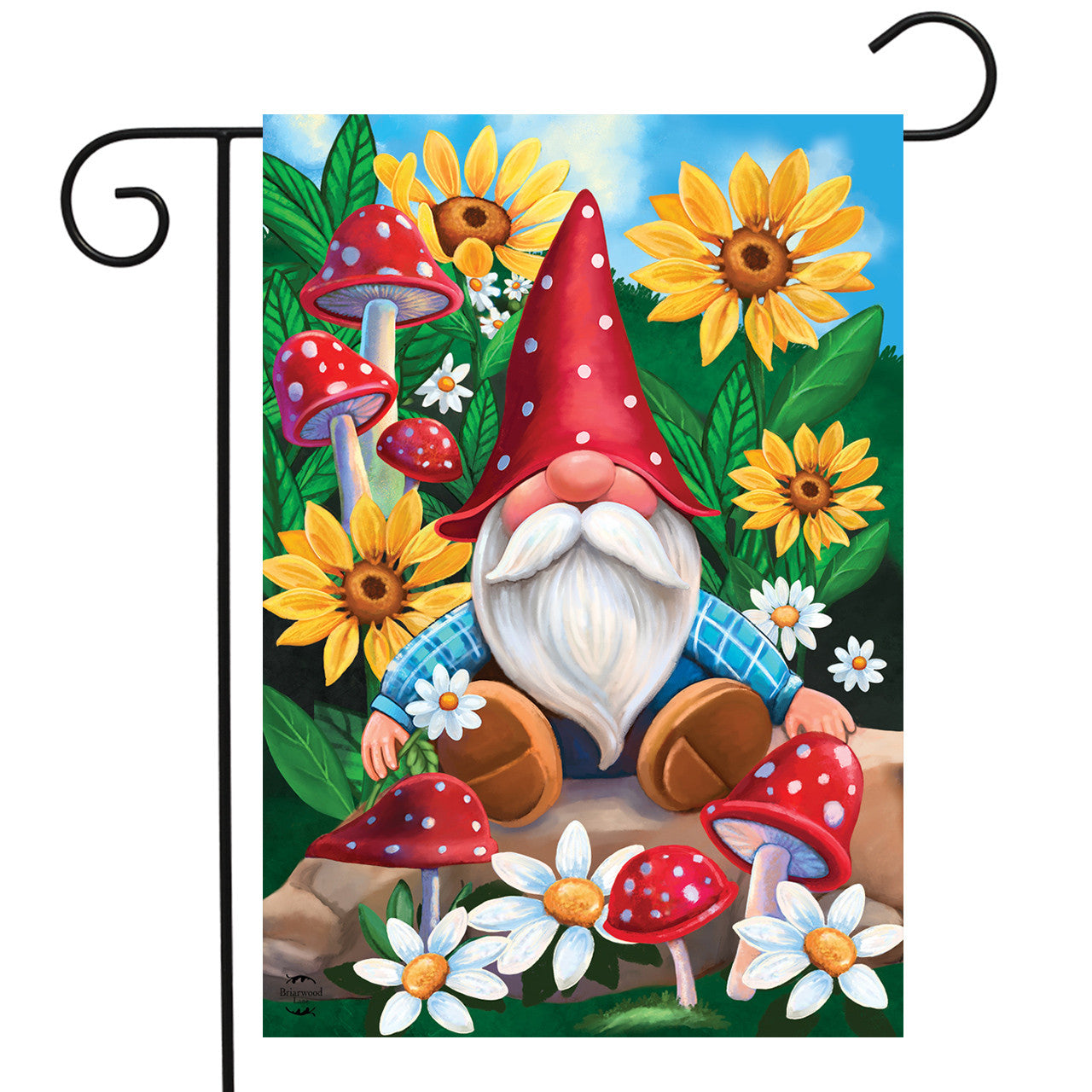 "Gnome and Garden" Garden Flag