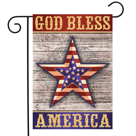 God Bless America Star Garden Flag