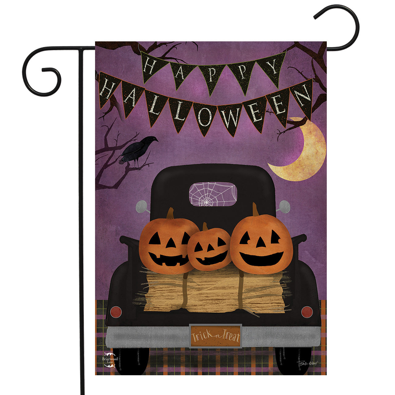 Halloween Truck Garden Flag