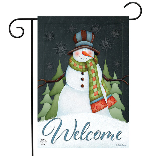 Happy Snowman Garden Flag