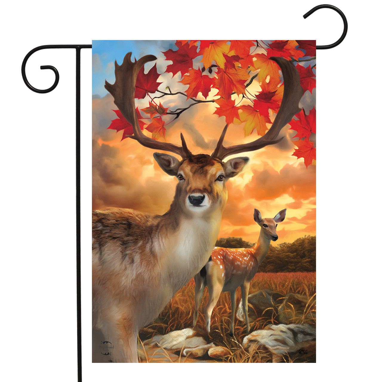 Harvest Deer Garden Flag