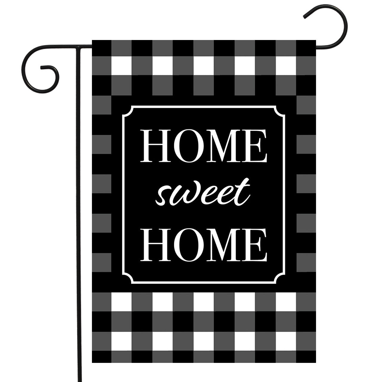 Home Sweet Home Checkered Garden Flag