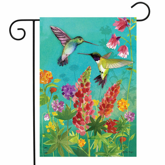 Hummingbird Greeting Garden Flag